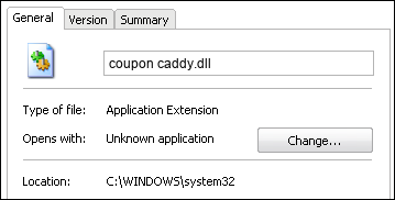 coupon caddy.dll properties